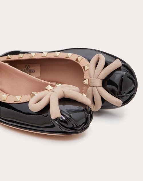 Valentino Garavani - Rockstud Patent Leather Ballerina - Black/rose Cannelle - Woman - Woman View All