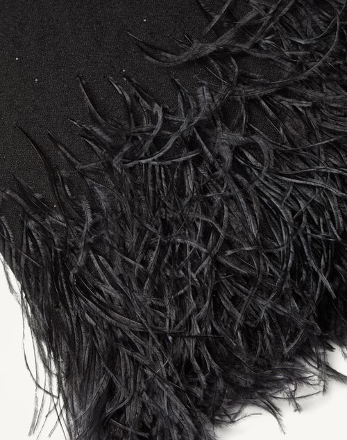 Valentino Garavani - Valentino Stole With Micro Sequins And Feathers - Black/black - Woman - Soft Accessories