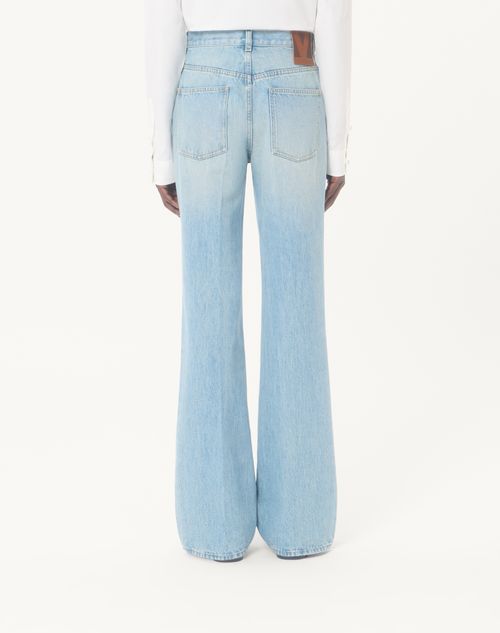 Valentino - Valentino Denim Trousers With Gold Buttons - Denim - Man - Denim