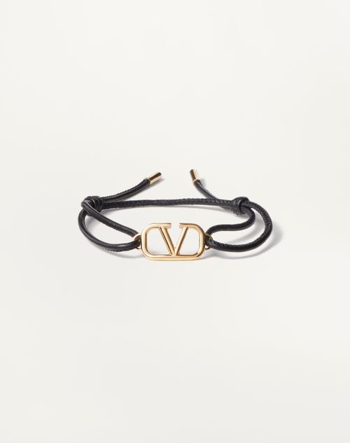 Valentino Garavani - Bracciale Vlogo Signature Valentino Garavani In Pelle - Nero - Uomo - Gioielli