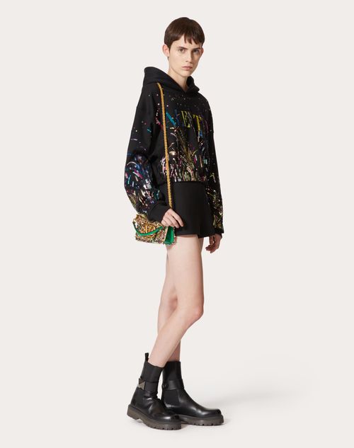 Valentino Garavani - Small Locò Shoulder Bag With 3d Embroidery - Gold/multicolor - Woman - Valentino Garavani Loco