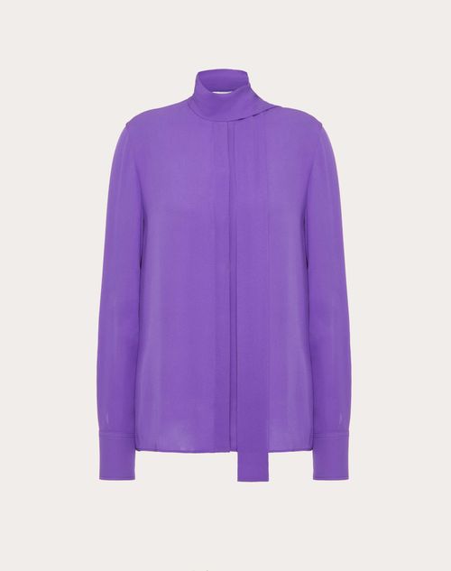 Valentino - Blusa De Georgette - Rich Violet - Mujer - Camisas Y Tops
