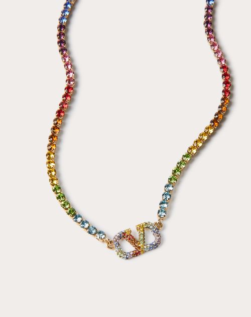 Valentino Garavani - Valentino Garavani Rainbow Metal And Crystal Necklace - Gold/multicolor - Woman - Jewelry