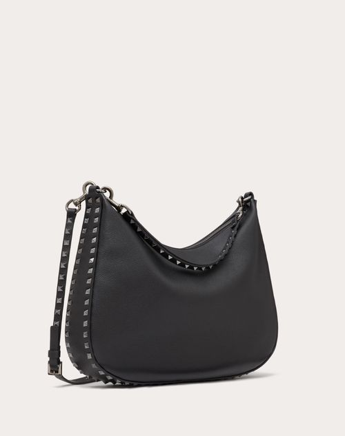 Valentino Garavani Women's Small Rockstud Grainy Calfskin Crossbody Bag - Black