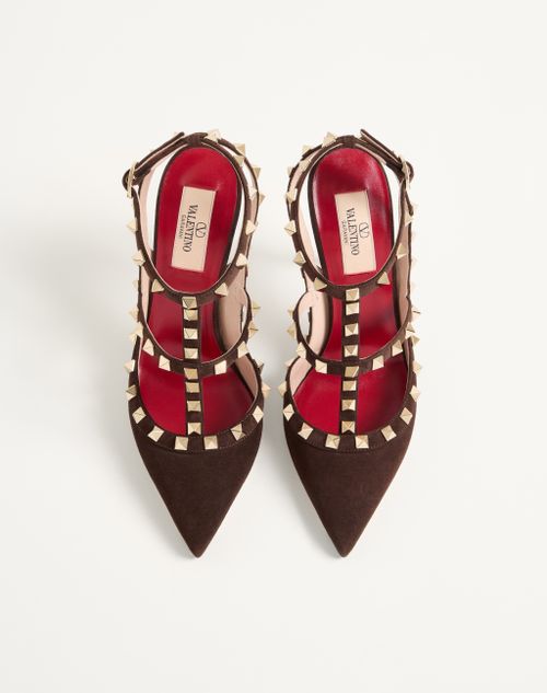 Valentino Garavani - Rockstud Suede Pumps 100mm - Ebony - Woman - Pumps
