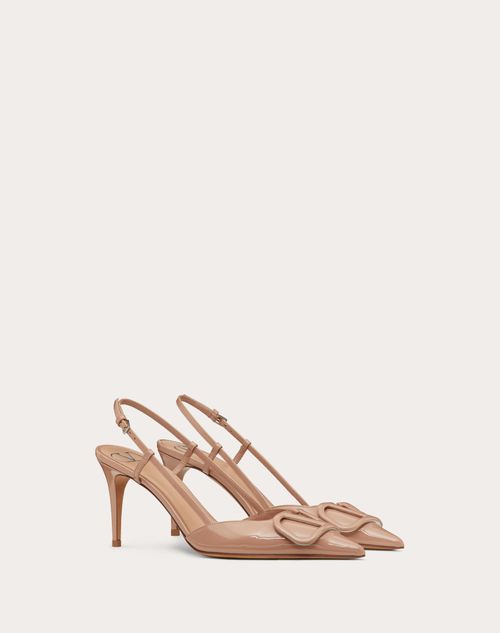 Valentino Garavani - Vlogo Signature Patent Leather Slingback Pump 80mm / 3.15 In. - Rose Cannelle - Woman - Shoes