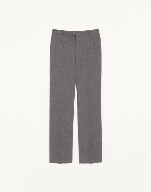 Valentino - Valentino Mouliné Wool Trousers - Black/grey - Man - Trousers And Shorts