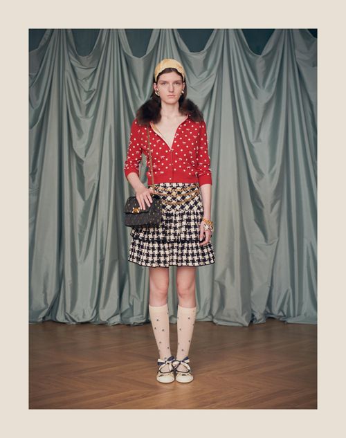 Damier Light Tweed Shorts for Woman in Ivory/black Damier Light Tweed Shorts for Woman in Ivory/black