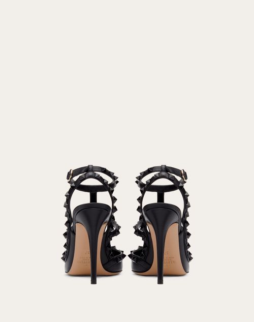 Escarpins Rockstud A Brides Et Clous Assortis. Talon 100 Mm pour Femme en Noir Valentino FR