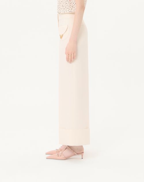 Valentino - Pantalon En Crêpe Couture - Vanille - Femme - Shorts Et Pantalons