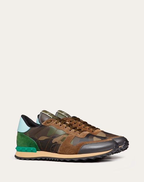Valentino Garavani - Camouflage Rockrunner Sneaker - Green/multicolor - Man - Sneakers