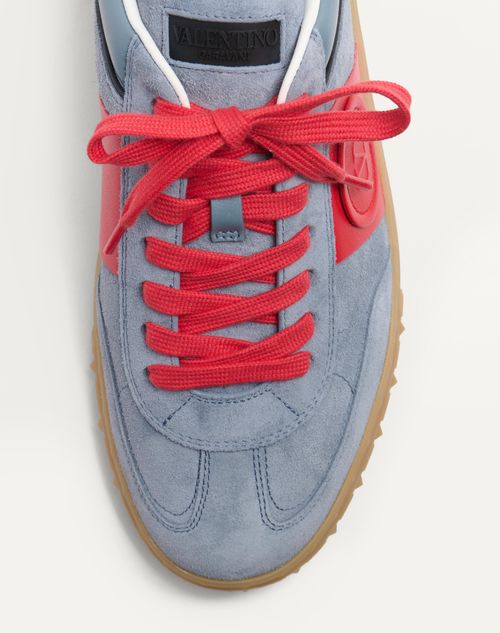 Valentino Garavani - Sneaker Low Top Upvillage In Crosta E Vitello Nappato - Grigio/corallo/nero - Uomo - Sneakers