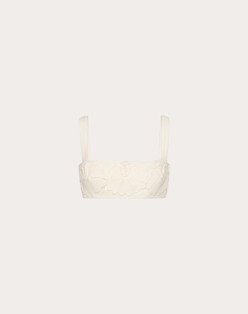 Valentino - Embroidered Crepe Couture Bralette - Ivory - Woman - Shirts And Tops
