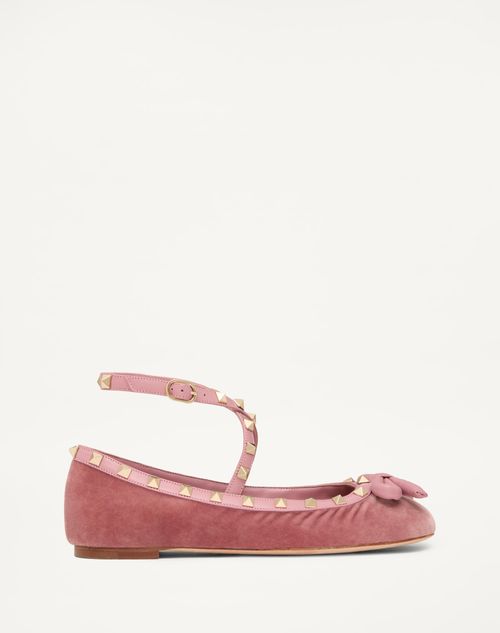 Valentino Garavani - Rockstud Ballerinas Aus Samt - Lip - Frau - Shelf - W Shoes - Ballerinas