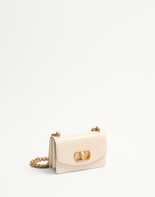 Valentino Garavani - Valentino Garavani Vain Small Shoulder Bag In Shiny Calfskin - Ivory - Woman - Valentino Garavani Vain