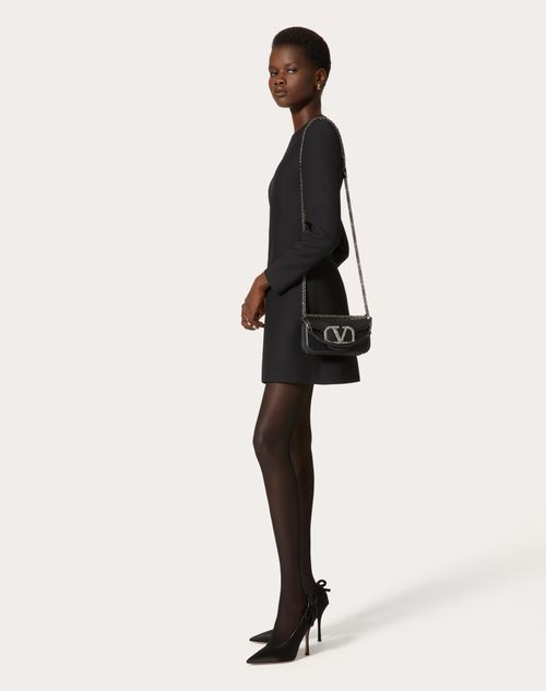 Valentino Garavani - Valentino Garavani Locò Small Shoulder Bag With Jewel Logo - Black - Woman - Shoulder Bags