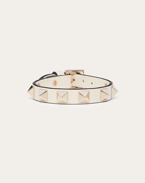 Valentino Garavani - Bracciale Rockstud In Pelle - Light Ivory - Donna - Leather Bracelets - Accessories