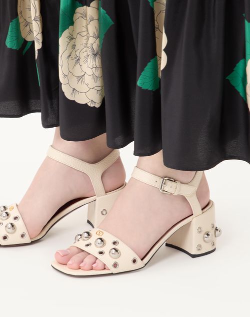 Valentino Garavani - Nellcôte Sandal In Grainy Calfskin 60mm - Light Ivory - Woman - Sandals