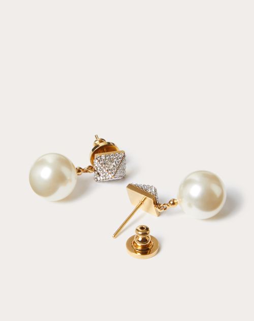 Valentino Garavani - ロックスタッズ スワロフスキー®クリスタル X パールビーズ ピアス - ゴールド - ウィメンズ - ジュエリー