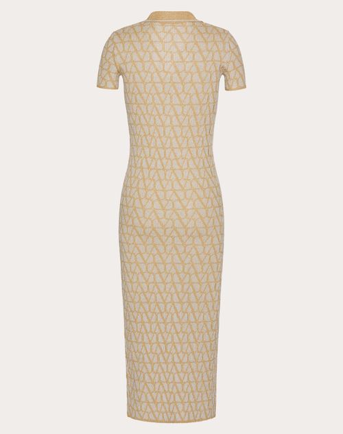 Valentino - Kleid Aus Toile Iconographe Lurex And Jacquard - Gold - Frau - Kleider