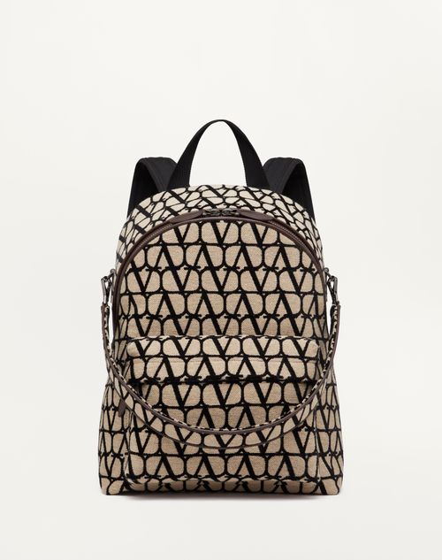 Valentino Garavani - Toile Iconographe Backpack With Leather Detailing - Natural/fondant - Man - Man Bags & Accessories Sale