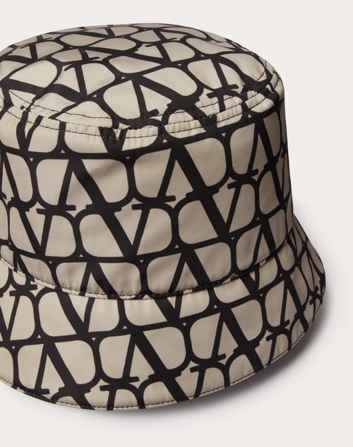 Valentino Garavani - Cappello Bucket Toile Iconographe In Nylon - Beige/nero - Uomo - Hats - M Accessories
