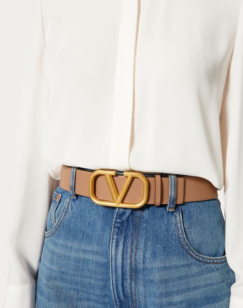 Reversible Vlogo Signature Belt In Glossy Calfskin 40 Mm for Woman