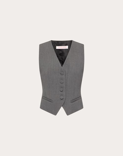 Valentino - Active Gabardine Vest - Grey - Woman - Jackets And Blazers