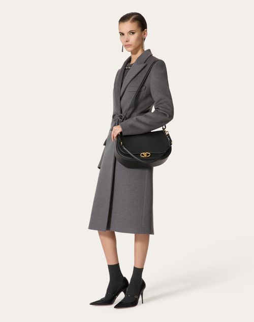 Valentino - Manteau En Drap Compact - Gris Foncé - Femme - Prêt-à-porter