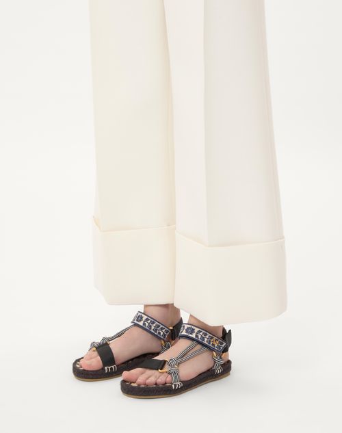 Valentino Garavani - Lake Powell Sandal With Grape Embroidery 20mm - Multicolour/black - Woman - Espadrilles And Wedges