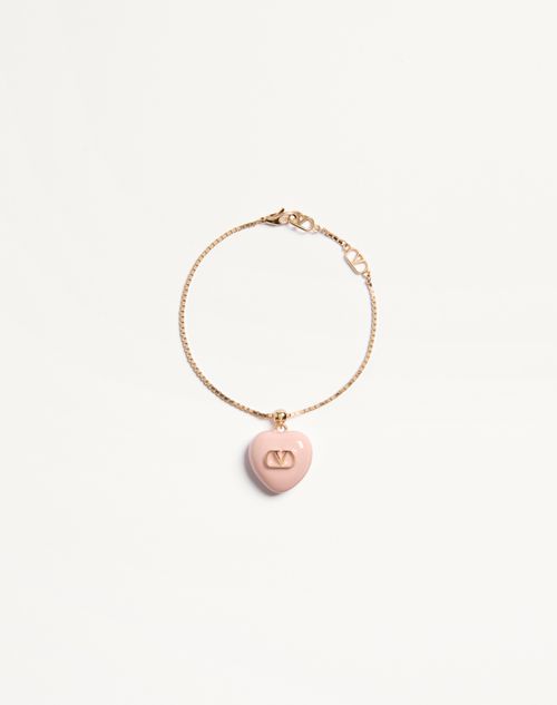 Valentino Garavani - Coeur Royal Metal And Enamel Bracelet - Gold/pink - Woman - Accessories