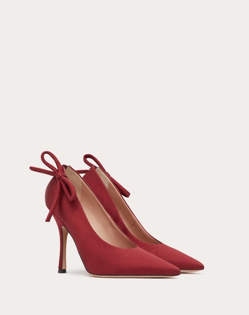 Valentino Garavani Nite-Out 110mm bow-detail satin pumps - Brown