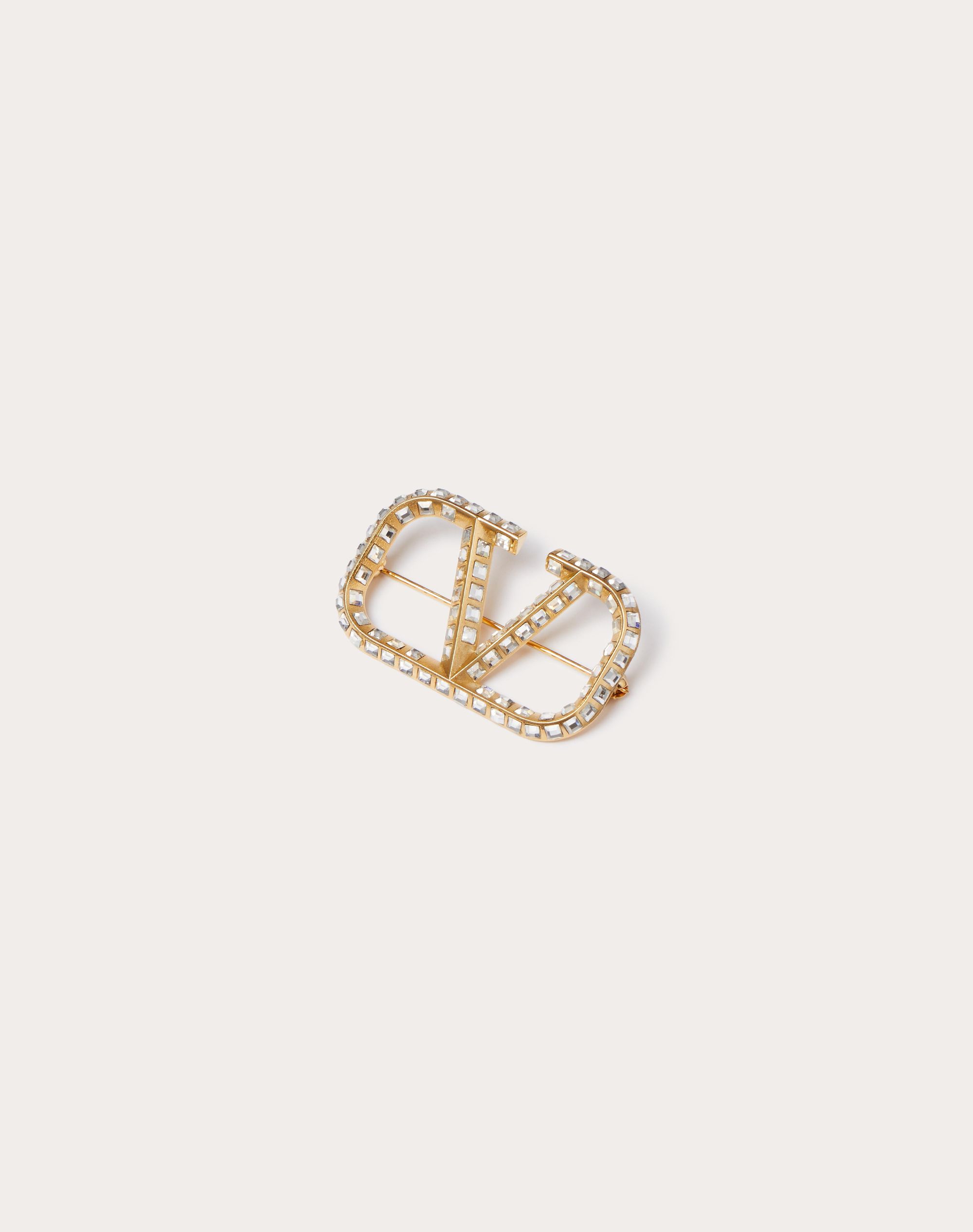 Vlogo Signature Metal Brooch With Swarovski® Crystals for Vlogo Signature Metal Brooch With Swarovski® Crystals for