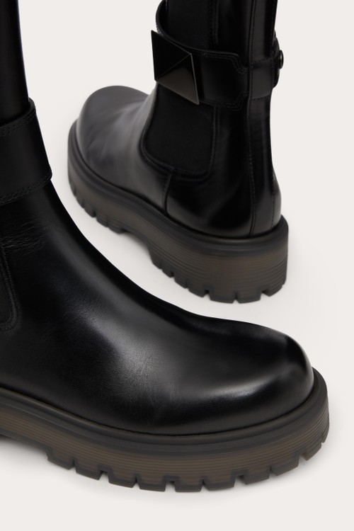 VALENTINO |BUCKLE BEATLE BOOTS BLACK ブーツ - ブーツ
