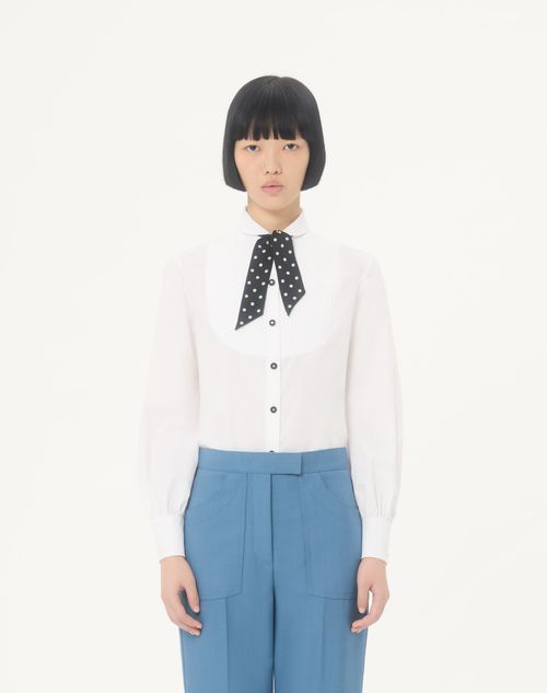 Valentino - Cotton Popeline Shirt - White - Woman - Shirts And Tops