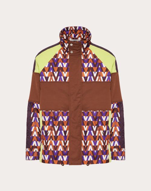 Valentino - Nylon Jacket With Optical Valentino Print - Brown/multicolor - Man - Man Ready To Wear Sale