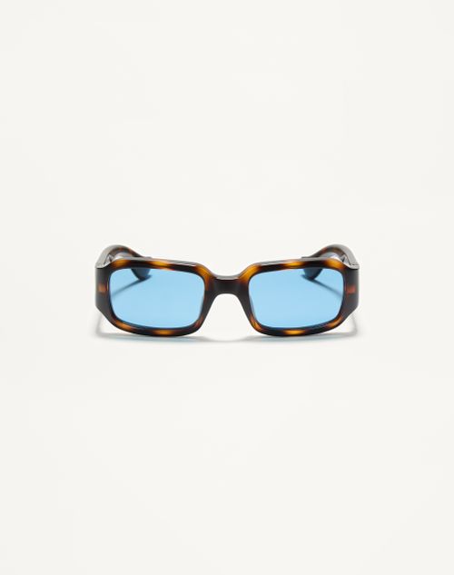 Valentino - Rectangular Acetate Eyewear - Havana/blue - Unisex - Eyewear