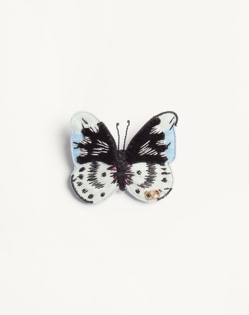 Valentino Garavani - Valentino Flutterby Brosche Aus Samt - Gold/mehrfarbig - Mann - Schmuck Und Uhren