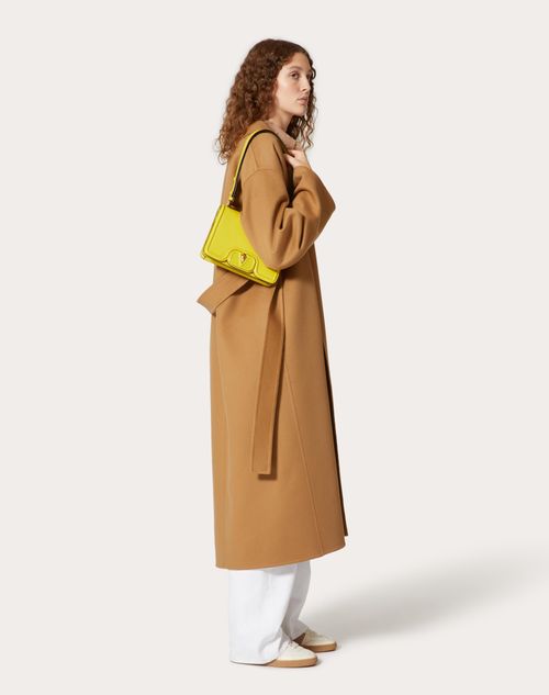 Valentino Garavani - Vlogo Small Leather Shoulder Bag In Grainy Calfskin - Cedar Yellow - Woman - Leather Vlogo