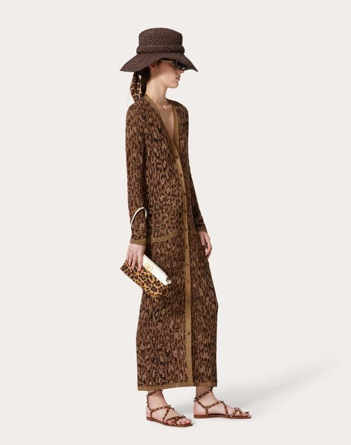 Valentino - Cardigan In Animalier Jacquard Lurex And Cotton - Animal Print - Woman - Ready To Wear