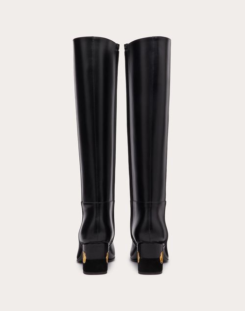 Valentino Garavani - Valentino Garavani Heritage Calfskin Boot 60mm - Black - Woman - Boots