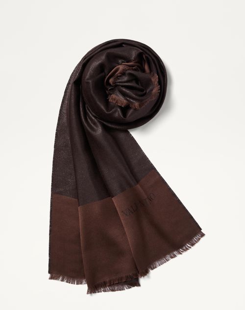 Valentino Garavani - Valentino Lurex Stole In Silk And Cashmere - Ebony - Woman - Soft Accessories