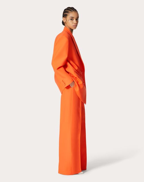 Valentino - Crepe Couture Trousers - Orange - Woman - Trousers And Shorts