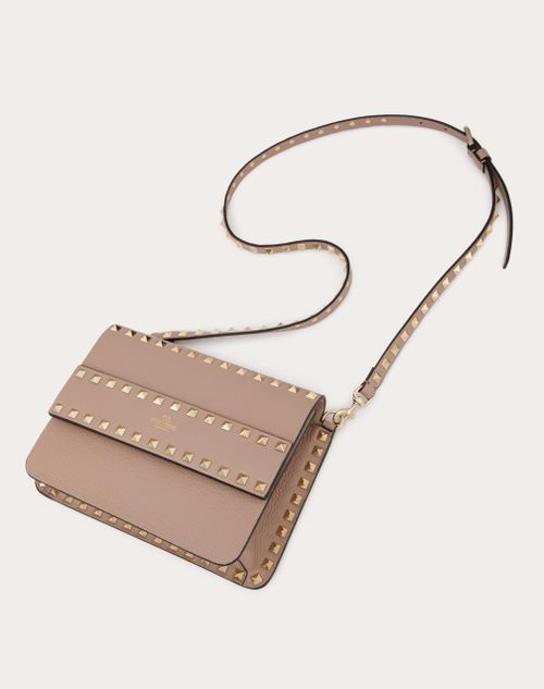 Small Rockstud Grainy Calfskin Bag With Contrasting Lining by