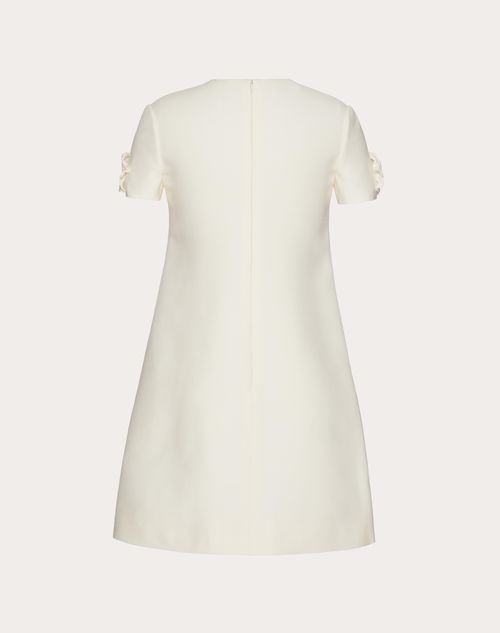 Valentino - Crepe Couture Short Dress With Floral Embroidery - Ivory - Woman - Woman Ready To Wear Sale
