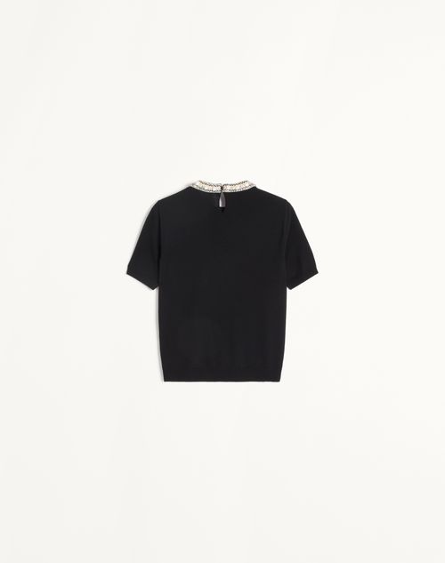 Valentino - Embroidered Sweater - Black - Woman - Knitwear