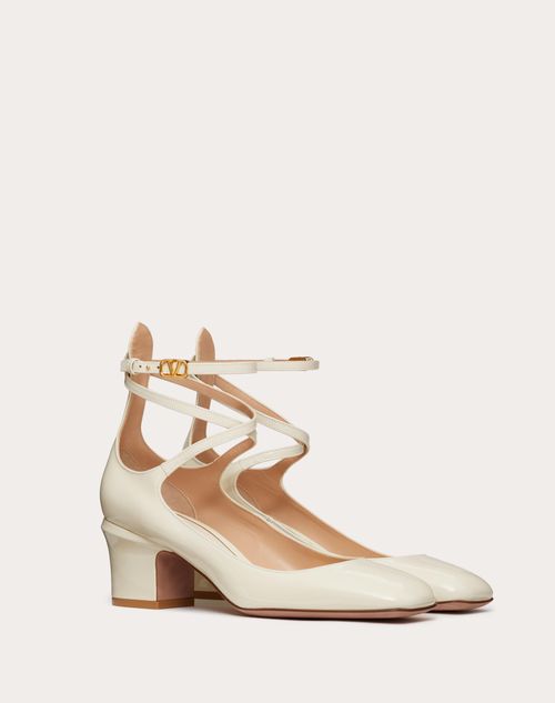 Valentino Garavani - Valentino Garavani Tan-go Patent Leather Pump 70mm - Light Ivory - Woman - Pumps