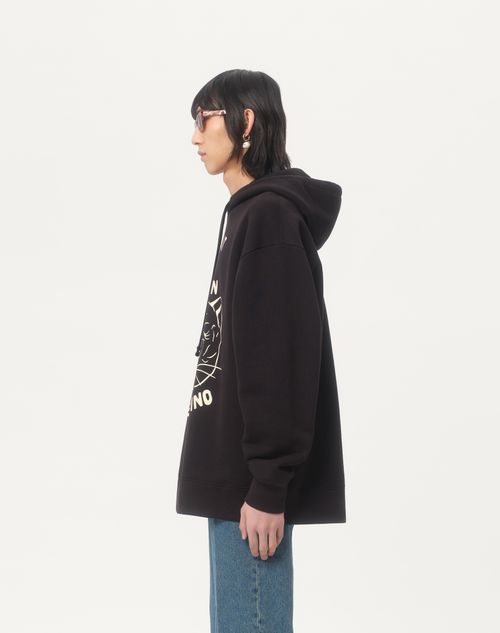 Cotton Sweatshirt With Chat De La Maison Patch for Man in