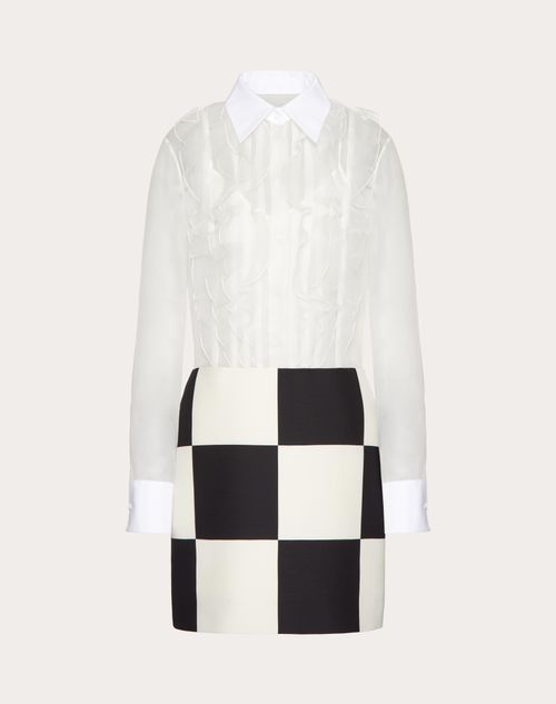 Valentino - Short Dress In Exchess Crepe Couture - Ivory/black - Woman - Dresses