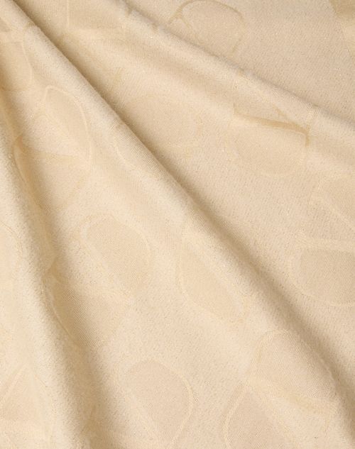 Valentino Garavani - Vlogo Signature Shawl In Silk, Wool And Lurex - Beige/gold - Woman - Soft Accessories